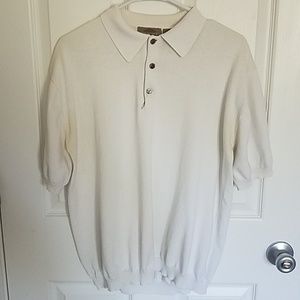 Vintage Structure Knit Polo - Cream Color. Large